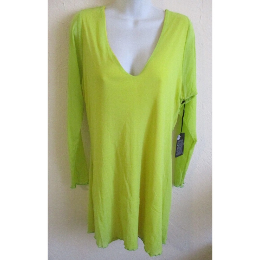 Jill Alexander Dress/Tunic Plus Size 1X Stretchy Body Con Lime Green NWT
